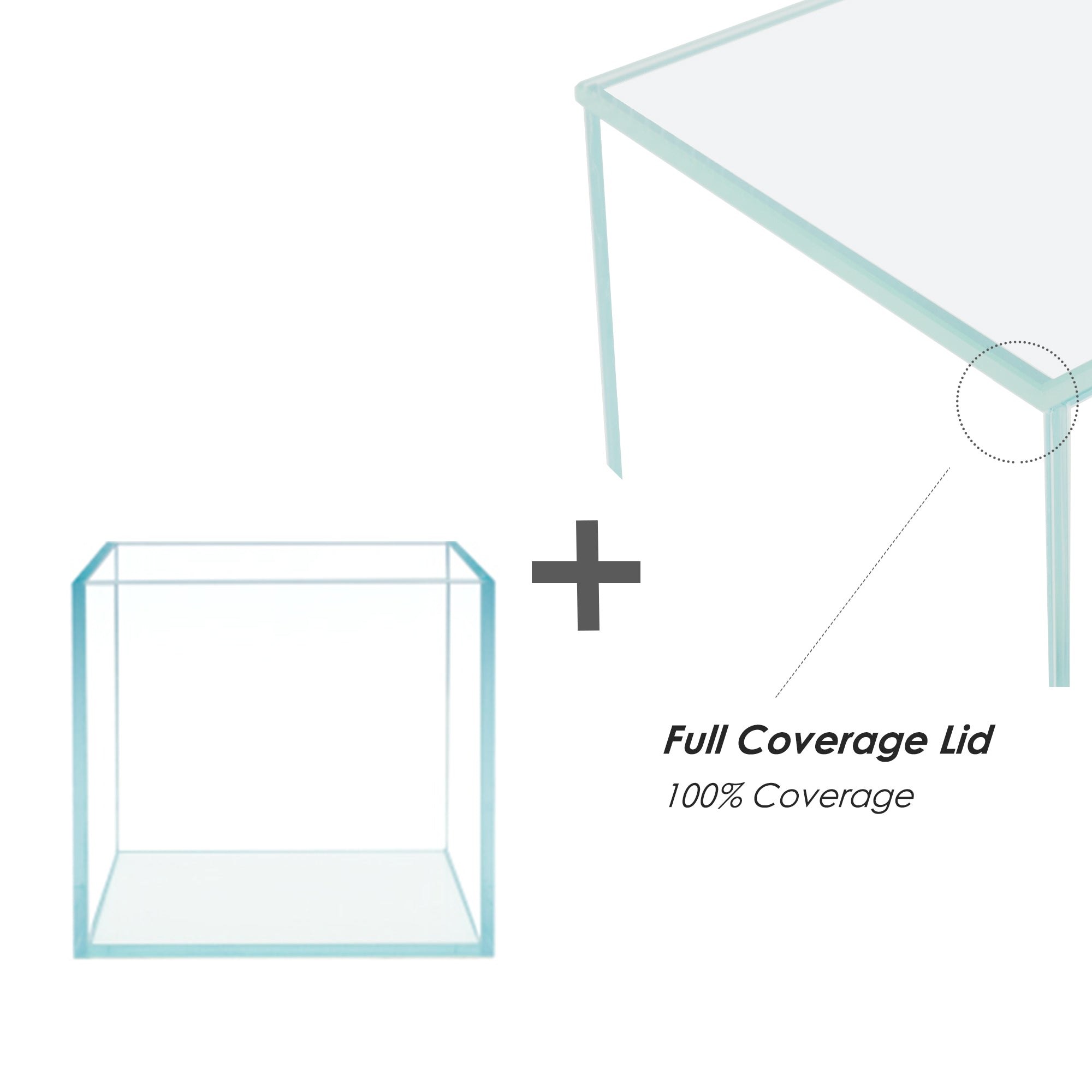 2 Gallon Cube Rimless Frameless All Glass Aquarium, Low iron Rimless Glass Tank, 20X20X20cm, 5mm Glass