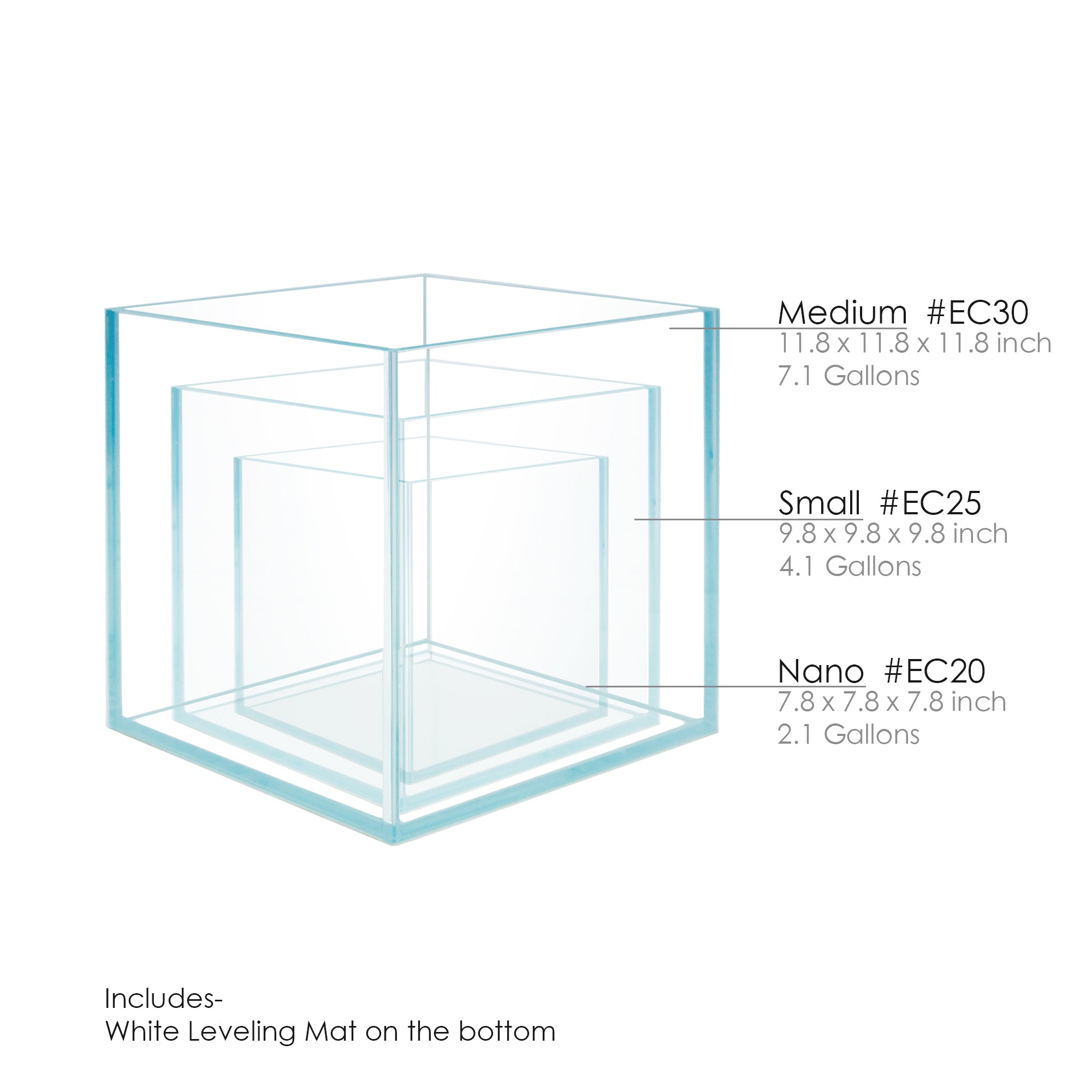 7 Gallon Cube Rimless Frameless All Glass Aquarium, Low Iron Rimless Glass Tank, 30X30X30cm, 5mm Glass