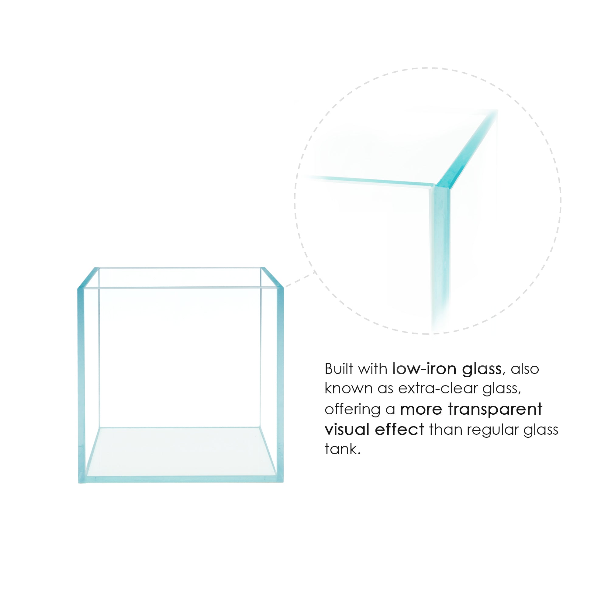 7 Gallon Cube Rimless Frameless All Glass Aquarium, Low Iron Rimless Glass Tank, 30X30X30cm, 5mm Glass