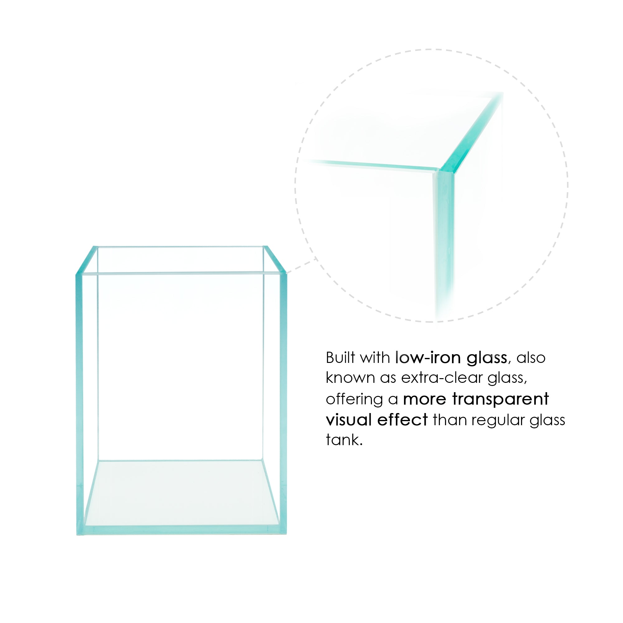 5 Gallon Nano Tall Rimless Frameless All Glass Aquarium, Low Iron Rimless Glass Tank, 30X25X25cm, 5mm Glass