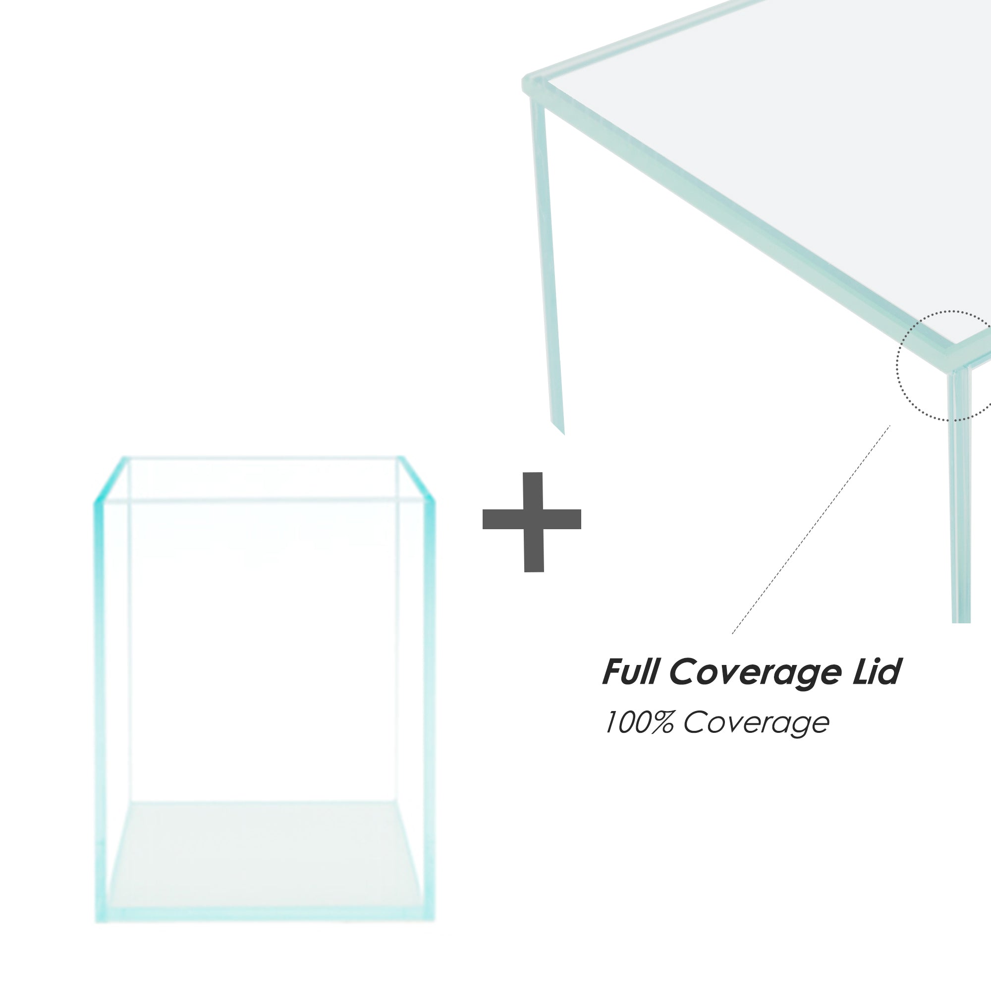 2.6 Gallon Nano Tall Rimless Frameless All Glass Aquarium, Low Iron Rimless Glass Tank, 25X20X20cm, 5mm Glass